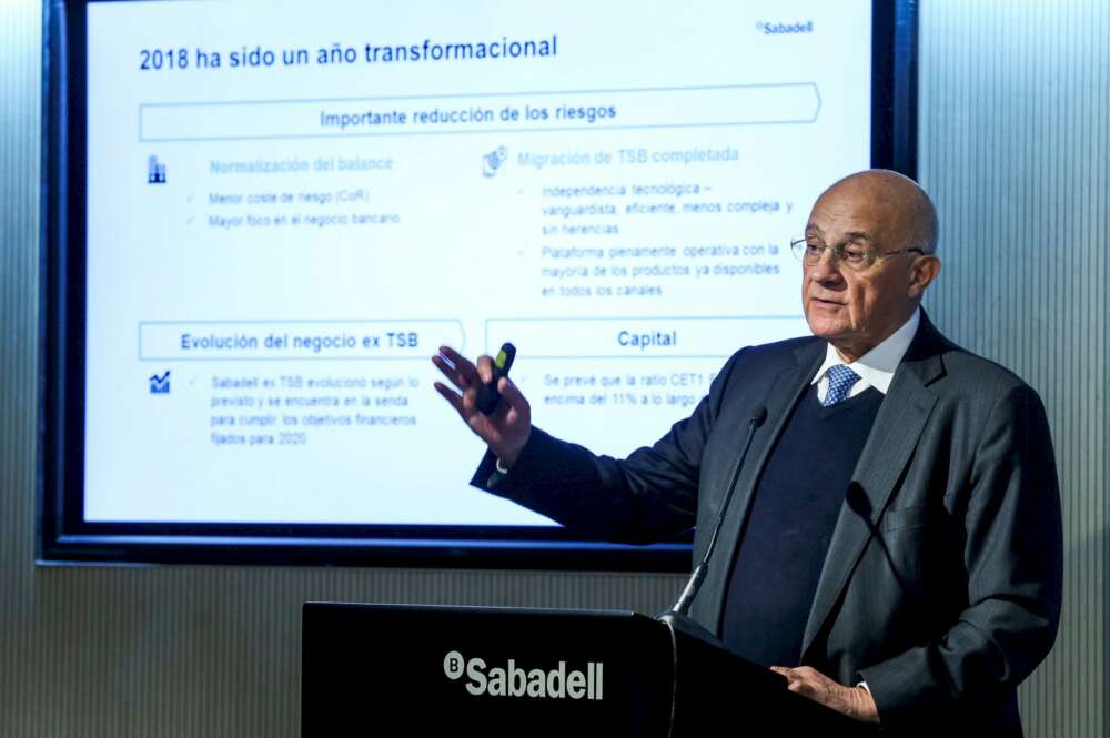 El presidente de Banc Sabadell, Josep Oliu. EFE/Emilio Naranjo