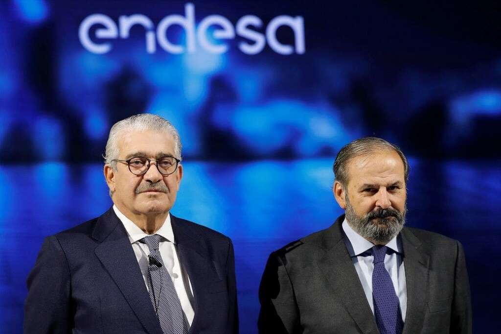 El presidente de Endesa, Juan Sánchez-Calero (derecha), y el consejero delegado, José Bogas. EFE