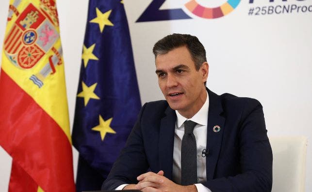El presidente del Gobierno, español, Pedro Sánchez, interviene durante la clausura del el V Foro Regional de la Unión por el Mediterráneo (UpM) / EFE