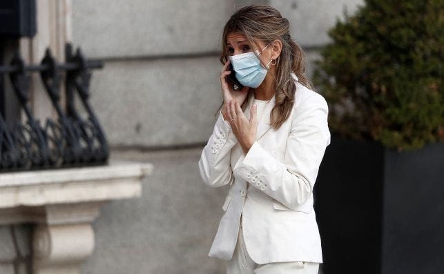 La ministra de Trabajo, Yolanda Díaz, en el Congreso de los Diputados el día de la aprobación de los Presupuestos Generales del Estado / EFE