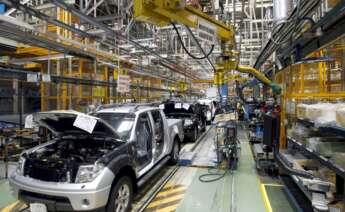 Interior de la fábrica de Nissan Motor Ibérica en la Zona Franca de Barcelona. /Toni Albir