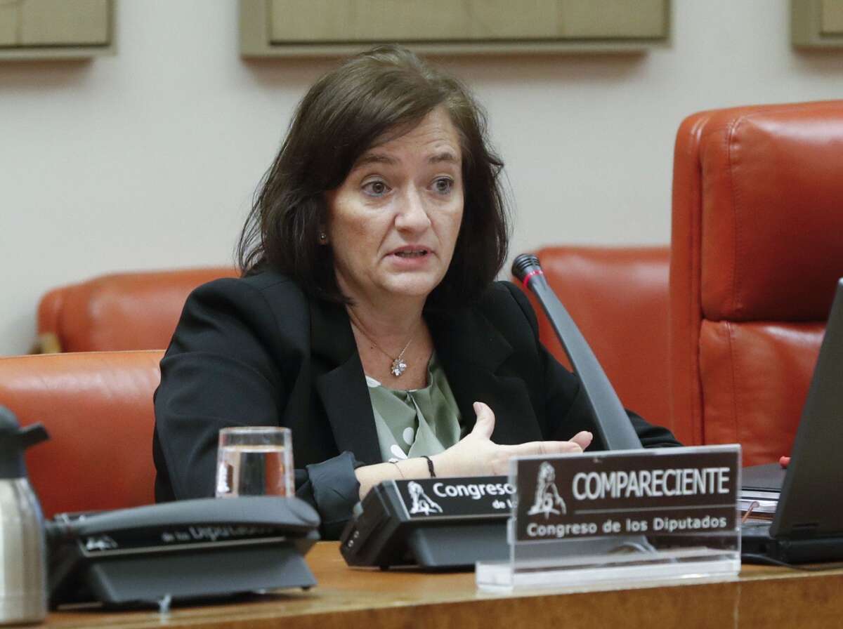 La presidenta de la Autoridad Independiente de Responsabilidad Fiscal (AIReF), Cristina Herrero, comparece en la Comisión de Presupuestos del Congreso para ofrecer su análisis de las cuentas de 2021 presentadas por el Ejecutivo./ EFE