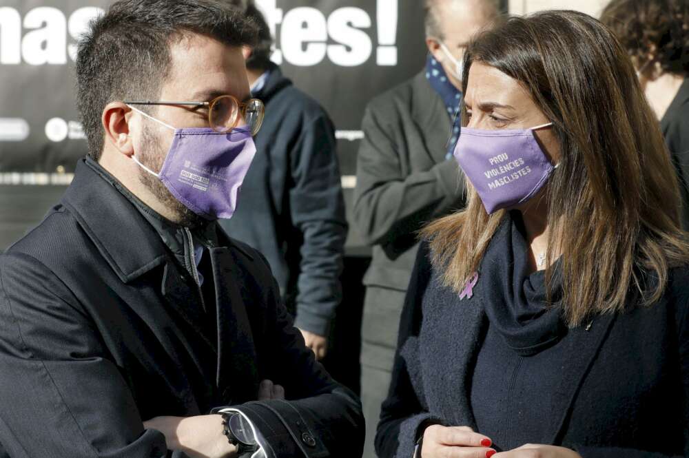 Pere Aragonès y Meritxell Budó, vicepresidente y portavoz del Govern de la Generalitat, respectivamente | EFE/Archivo