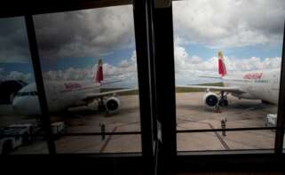 Aviones de Iberia en un aeropuerto