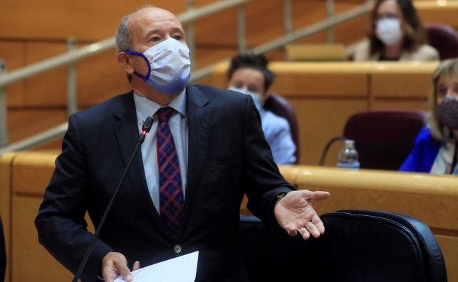 El ministro de Justicia, Juan Carlos Campo, en una de sus últimas intervenciones en el Senado.