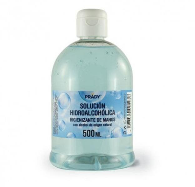 Muestra del lote Prady gel hidroalcohólico.