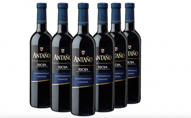 Antaño Crianza con denominación de origen en La Rioja comercializado por Amazon