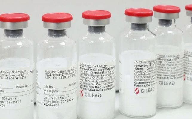 Frascos del medicamento remdesivir de Gilead, impulsado para combatir el coronavirus./ EFE