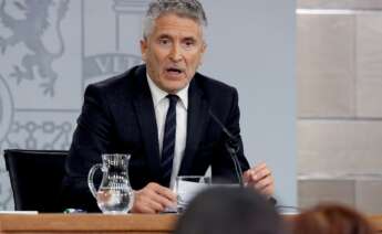 El ministro del Interior, Fernando Grande-Marlaska, en una rueda de prensa en octubre en la Moncloa. /EFE/Zipi