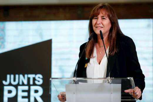 La candidata de JxCat a la presidencia de la Generalitat, Laura Borràs durante el acto de campaña celebrado este viernes en Reus. EFE/Susanna Sáez