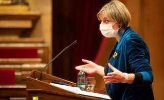 La consellera de sanidad, Alba Vergés durante su comparecencia ante el pleno del Parlament. EFE/Marta Pérez