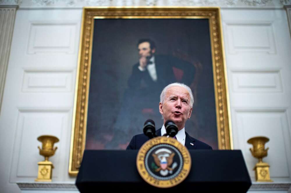 El presidente de Estados Unidos, Joe Biden, habla sobre la covid-19 en Washington, DC, Estados Unidos, este 21 de enero de 2021. EFE/EPA/Al Drago