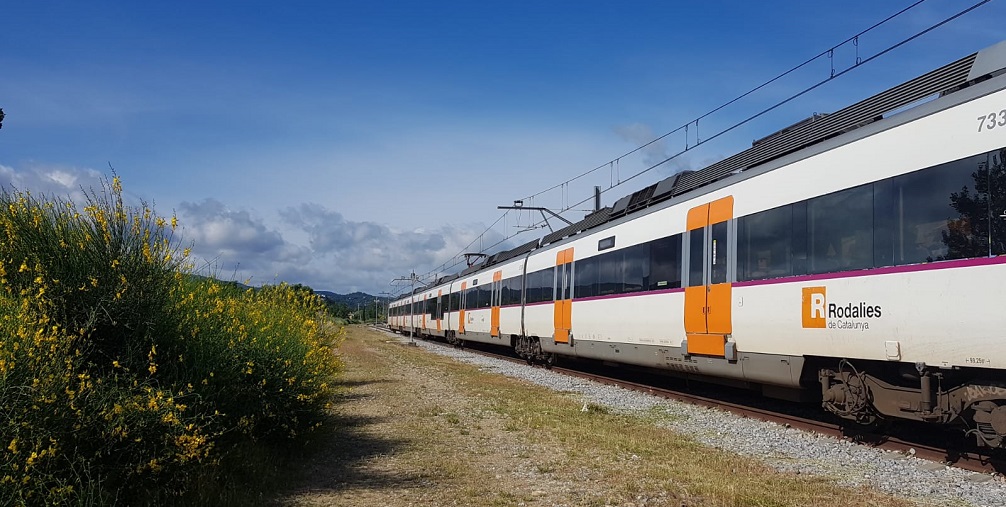 Un tren de Rodalies de Catalunya, operado por Renfe