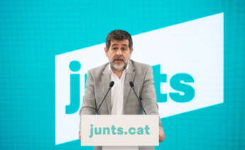 El secretario general de JxCat y preso del 'procés', Jordi Sànchez, durante una rueda de prensa el 15 de febrero de 2021 en Barcelona | JxCat/Julio Diaz