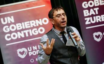 El cofundador de Podemos, Juan Carlos Monedero, en un acto electoral en Pamplona, en noviembre de 2019 | EFE/VL/Archivo