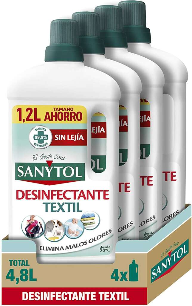  Sanytol - Desinfectante Textil - 4 unidades de 1200ml