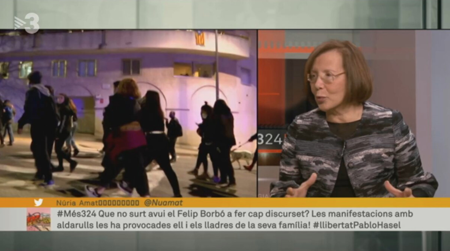 Captura del Més 3/24 donde se leen los mensajes ofensivos de trabajadores de TV3 / CCMA