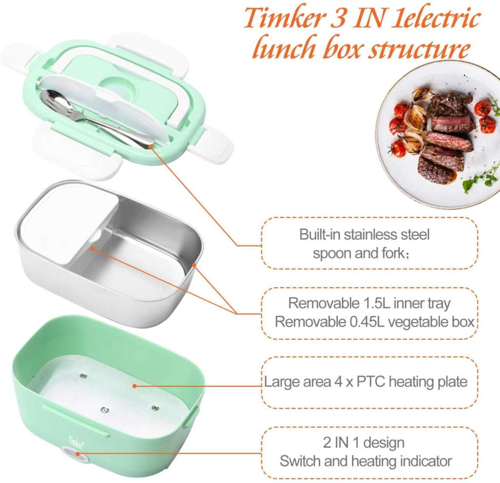 El tupper más vendido de Amazon funciona con cable USB para calentar la