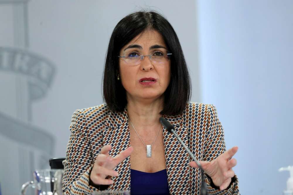 La ministra de Sanidad, Carolina Darias, comparece en rueda de prensa en La Moncloa. EFE/Kiko Huesca