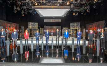 Los candidatos de los principales nueve partidos que concurren al 14-F en el debate del 9 de febrero de 2021 en TV3 | CCMA