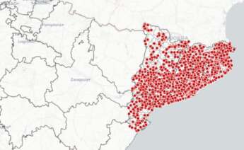 Los puntos rojos son los colegios electorales del 14-F en Cataluña | Generalitat de Catalunya