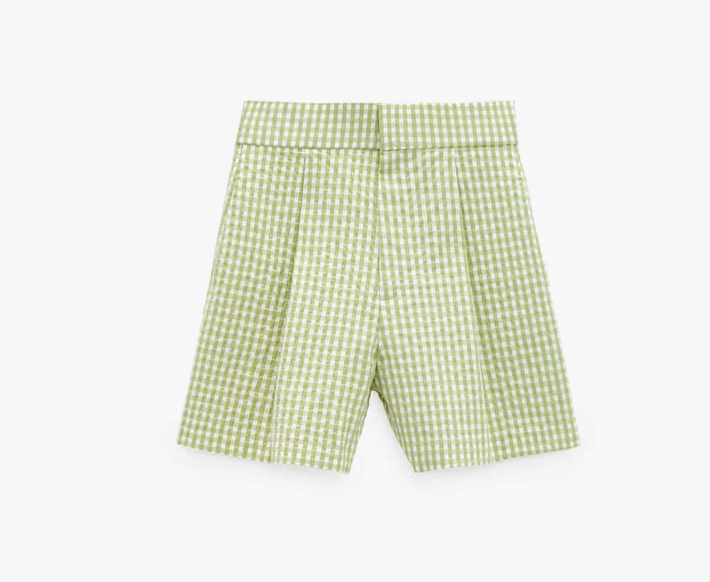 ZARA. Short verde caqui lino T.s – Hibuy market