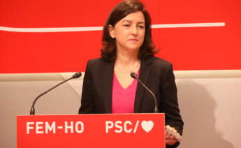 La vicesecretaria primera del PSC, Eva Granados, en rueda de prensa / PSC