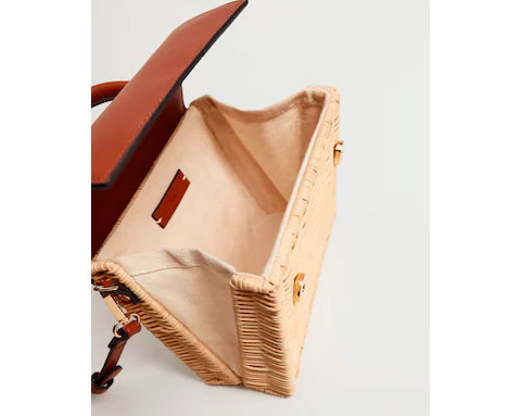Bolso ratán solapa de Mango