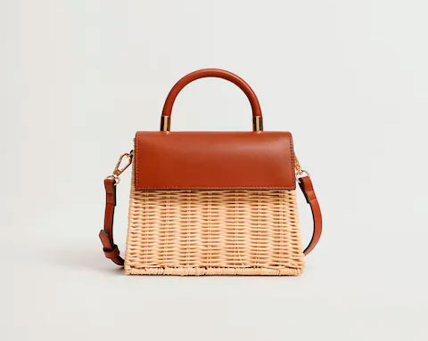 Bolso ratán solapa de Mango 