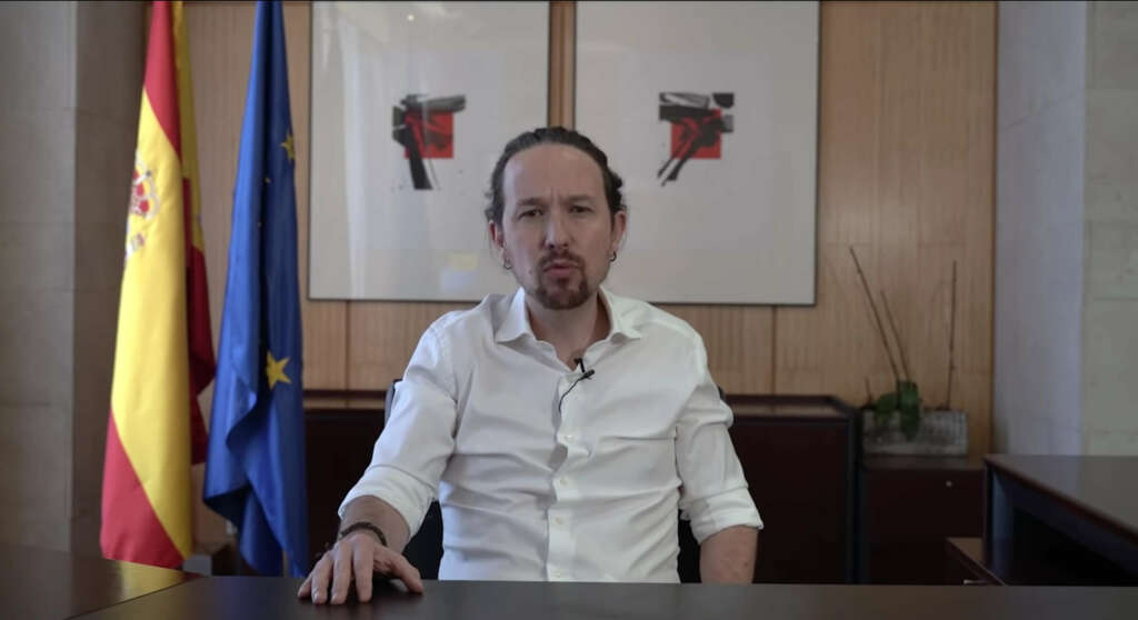 Pablo Iglesias, mientras anunciaba su candidatura a la presidencia de la Comunidad de Madrid / Podemos