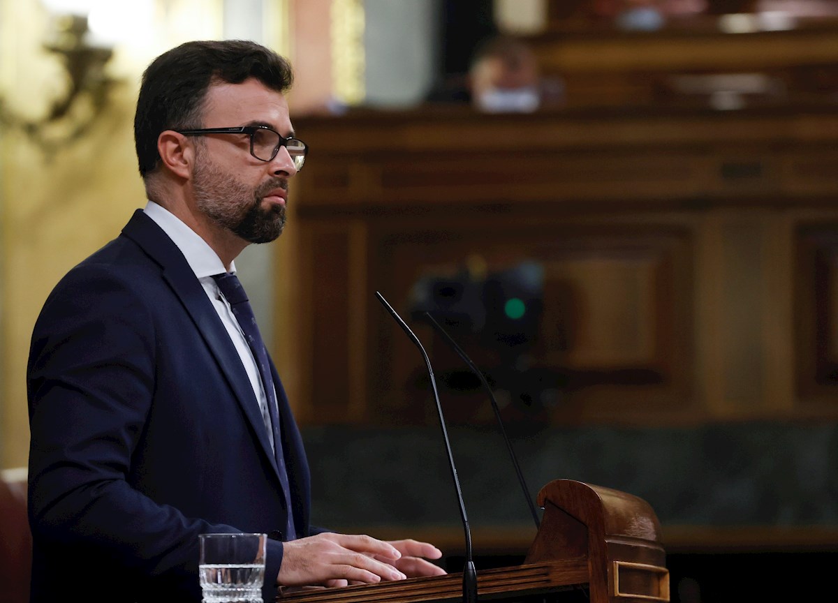 Pablo Cambronero, diputado de Ciudadanos hasta el 17 de marzo de 2021, en el pleno de la Cámara baja del 11 de marzo de 2021 | EFE/Zipi/Archivo