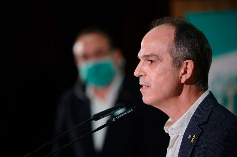 El exconseller de Presidencia condenado por sedición, Jordi Turull, en un acto de Junts per Catalunya / Julio Díaz