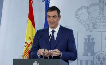 El presidente del Gobierno, Pedro Sánchez, en rueda de prensa tras la reunión del Consejo de Ministros, el 6 de abril de 2021 en el Palacio de la Moncloa | EFE/Zipi