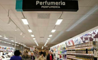 Sección de perfumería en una tienda de Mercadona