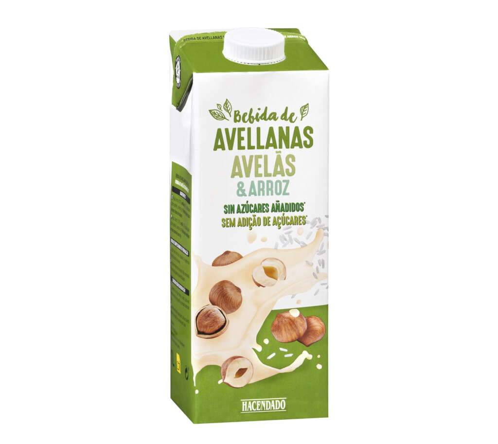 Bebida de avellanas y arroz de Hacendado, en Mercadona