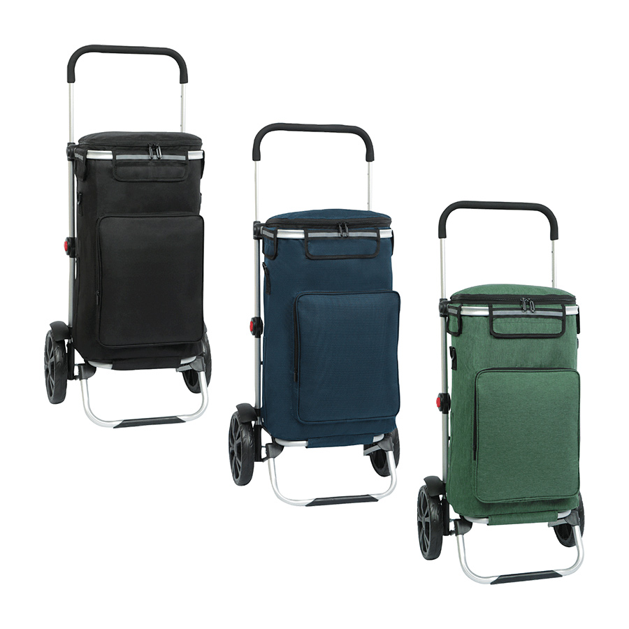 Carrito de la compra plegable con asa extensible y compartimento isotérmico de Aldi