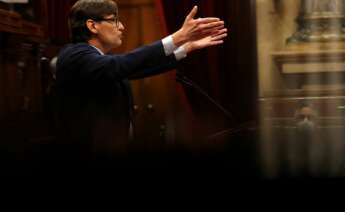 El líder del PSC en el Parlament, Salvador Illa, interviene durante la primera jornada del debate de investidura de Pere Aragonès, esta tarde en el Parlamento de Cataluña. EFE/Alberto Estévez/POOL