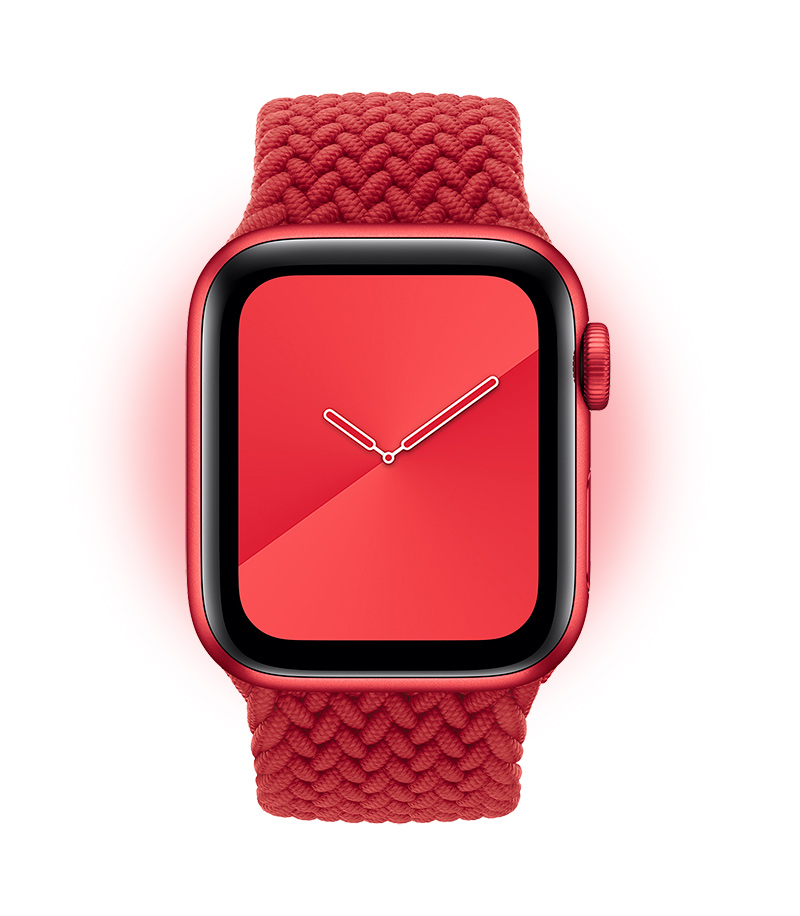El Apple Watch Series 6 (PRODUCT)RED con una correa opcional