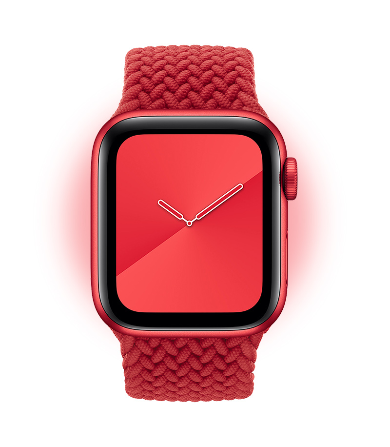 El Apple Watch Series 6 (PRODUCT)RED con una correa opcional