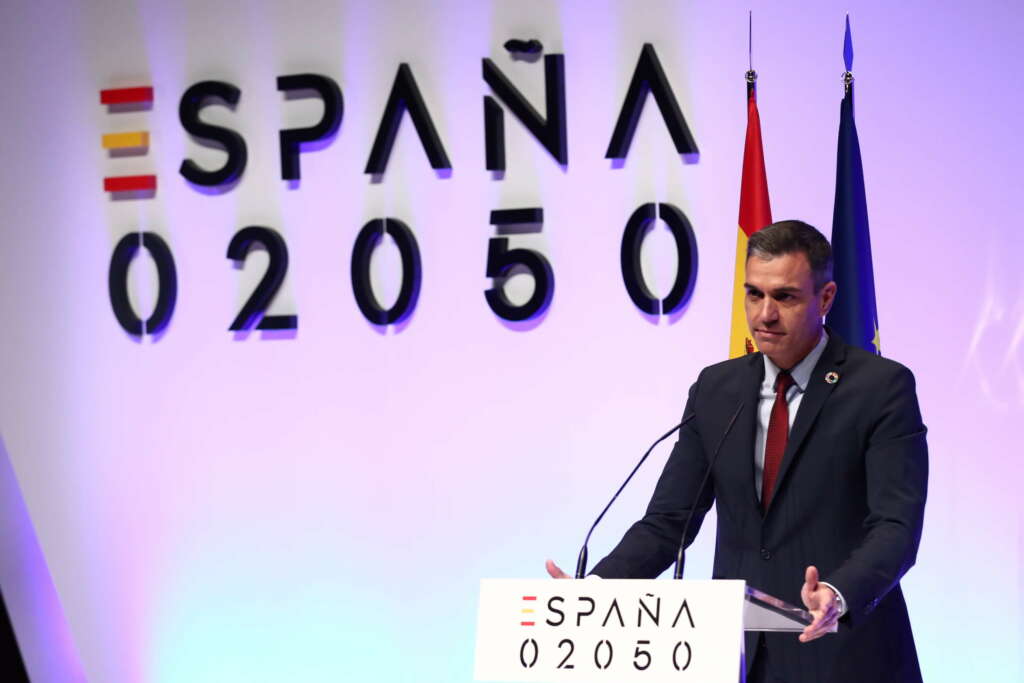 El presidente del Gobierno, Pedro Sánchez, presenta el documento 'España 2050'. / Gobierno.