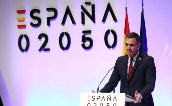 El presidente del Gobierno, Pedro Sánchez, presenta el documento 'España 2050'. / Gobierno.