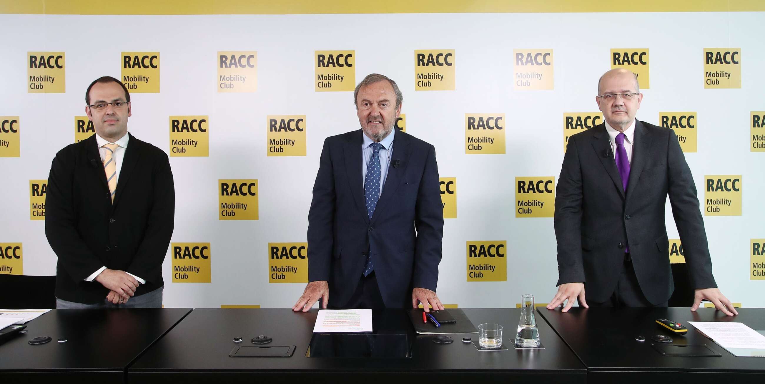 Cristian Bardají, Director del Área de Movilidad del RACC; Josep Mateu, Presidente del RACC; y Joan Sabartés, Director de operaciones de Bon Preu.