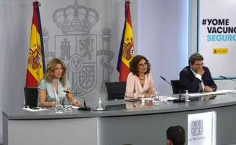Rueda de prensa tras el Consejo de Ministros extraordinario con María Jesús Montero, Yolanda Díaz y José Luis Escrivá