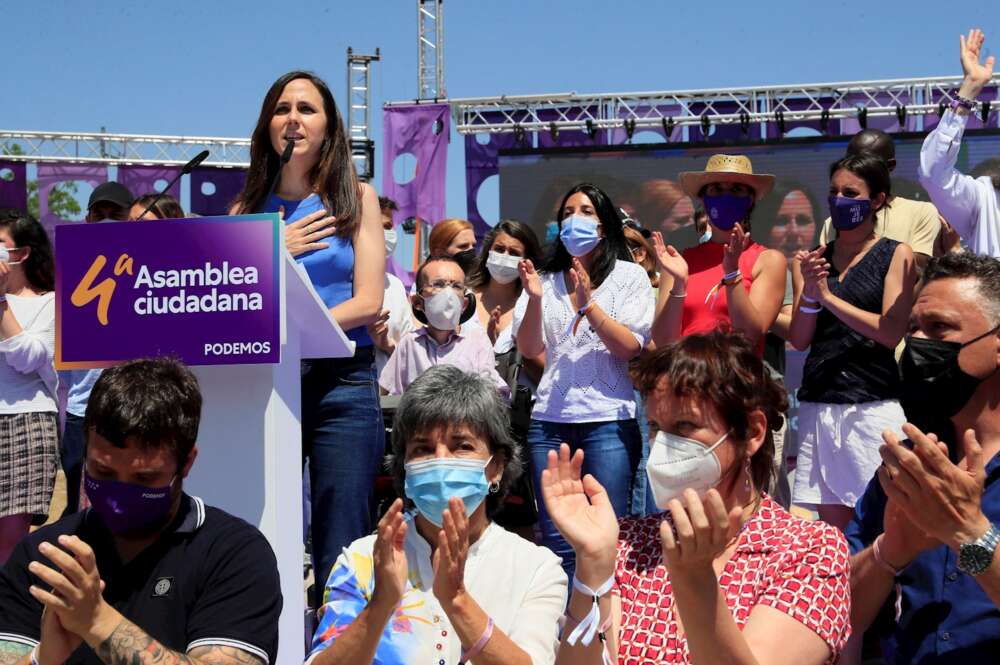 La secretaria general de Podemos, Ione Belarra, en el Vistalegre IV. Foto: EFE/Fernando Alvarado