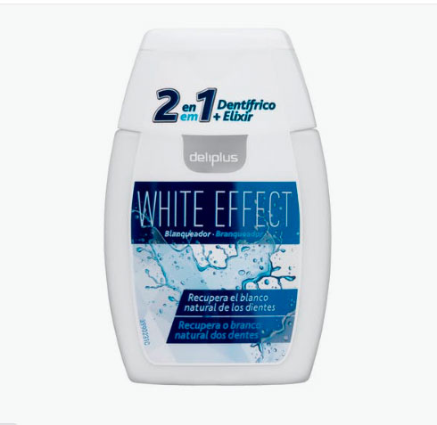 El dentífrico gel White Effect 2 en 1 de Deliplus a la venta en Mercadona