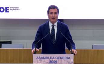 El presidente de CEOE, Antonio Garamendi, en la Asamblea Anual 2021