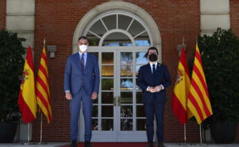 El Gobierno niega que se haya profundizado en la independencia de Cataluña, como ha explicado Pere Aragonès. Foto: Pool Moncloa / Borja Puig de la Bellacasa y Fernando Calvo.