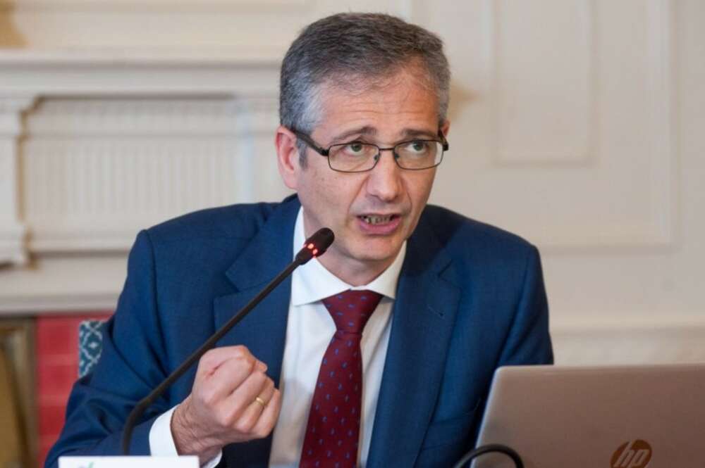 Pablo Hernández de Cos, Gobernador del Banco de España, durante su intervención en el curso de verano organizado por la APIE en la UIMP de Santander.