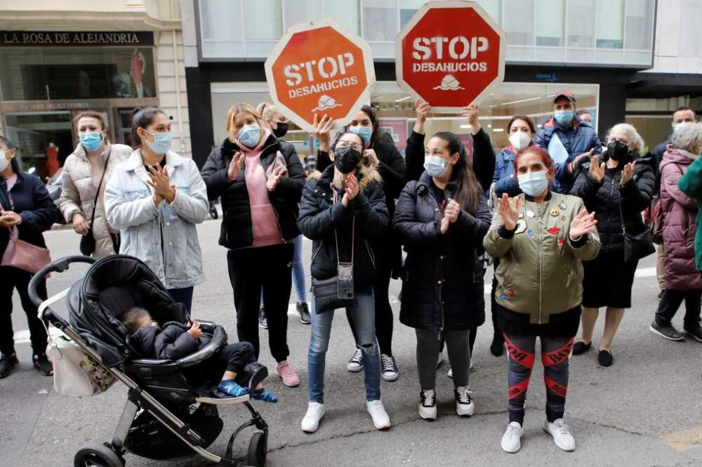 Protesta antidesahucios. Biel Aliño/EFE