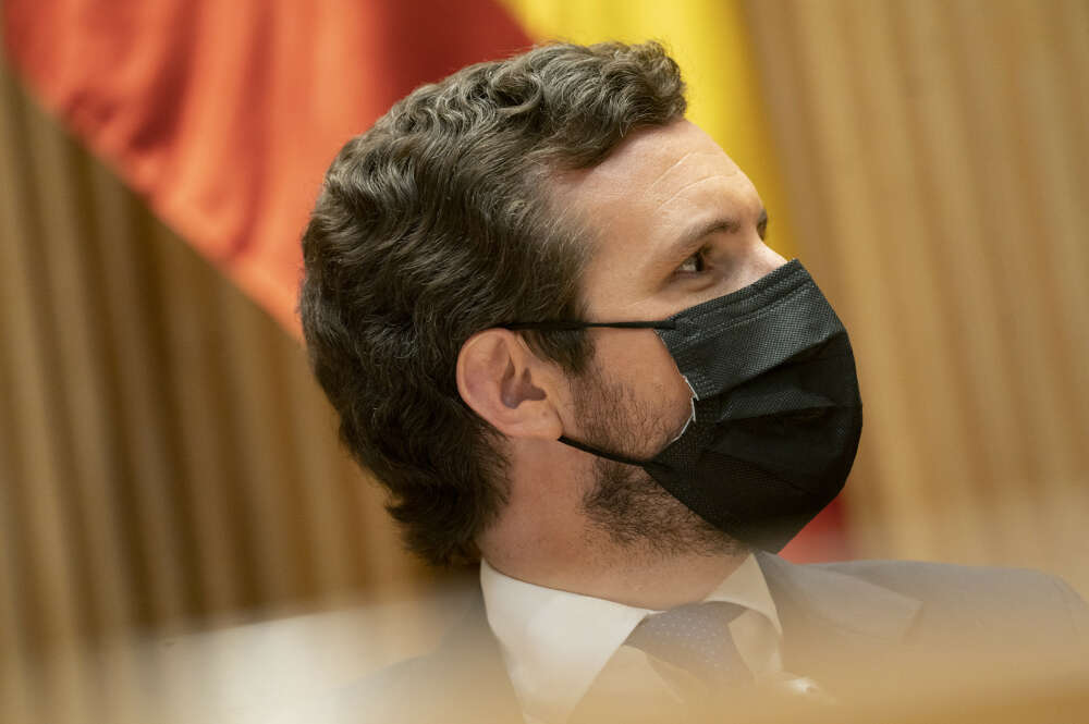 Pablo Casado saca 38 escaños de ventaja a Sánchez y alcanza la mayoría absoluta con Vox, según GAD3./ EFE